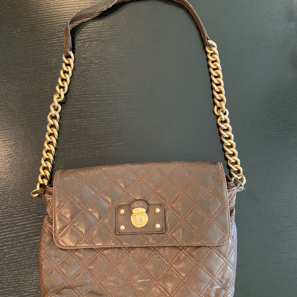 MARC JACOBS chocolate quilted Shoulder Bag, with Gold Hardware. Fair offers - Picture 3 of 6